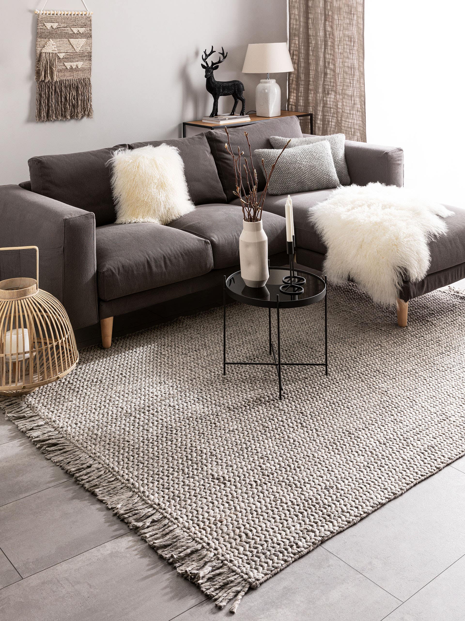 Tapis en laine Velma ivoire