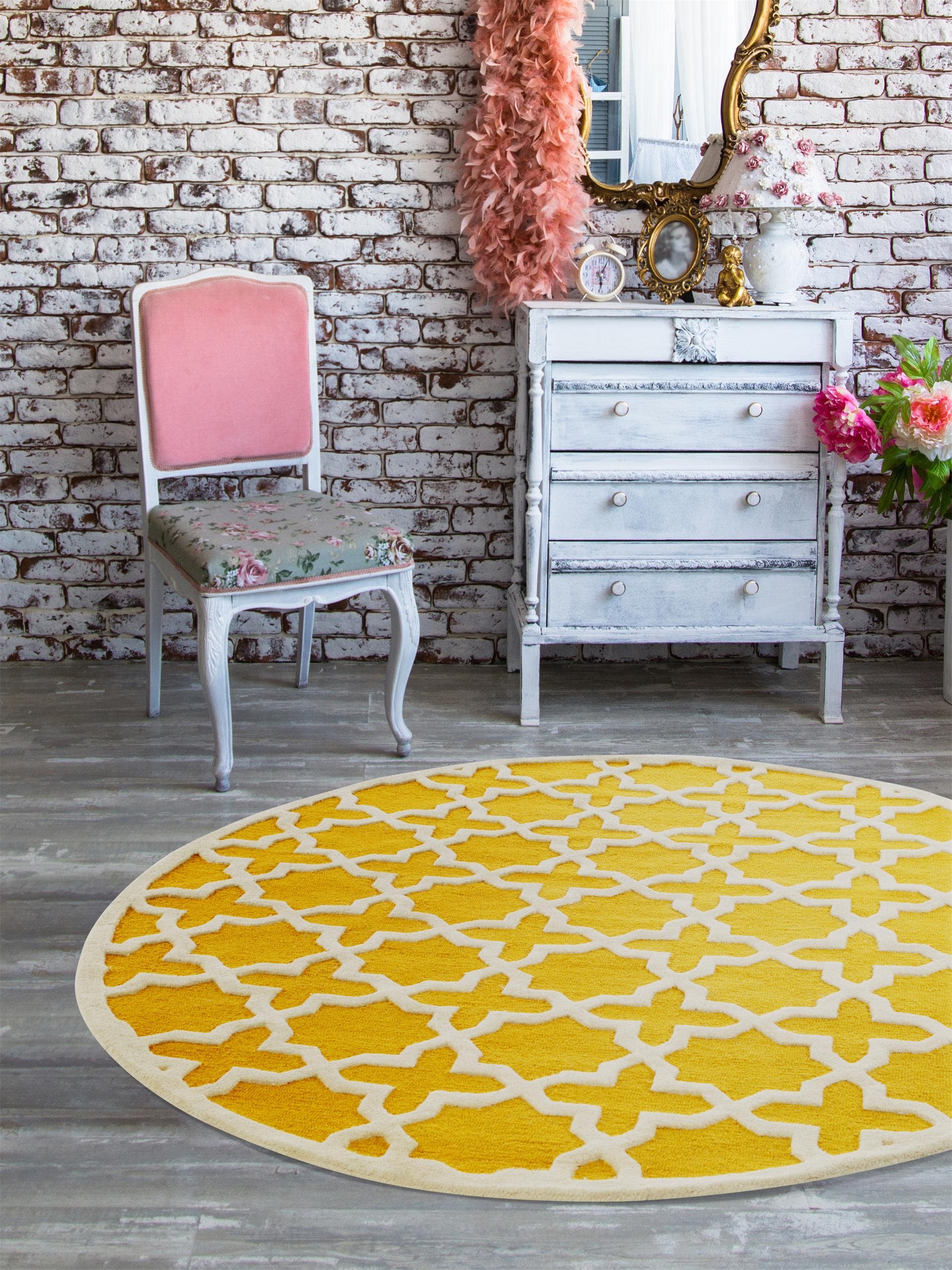 Tapis en laine rond Windsor Rose