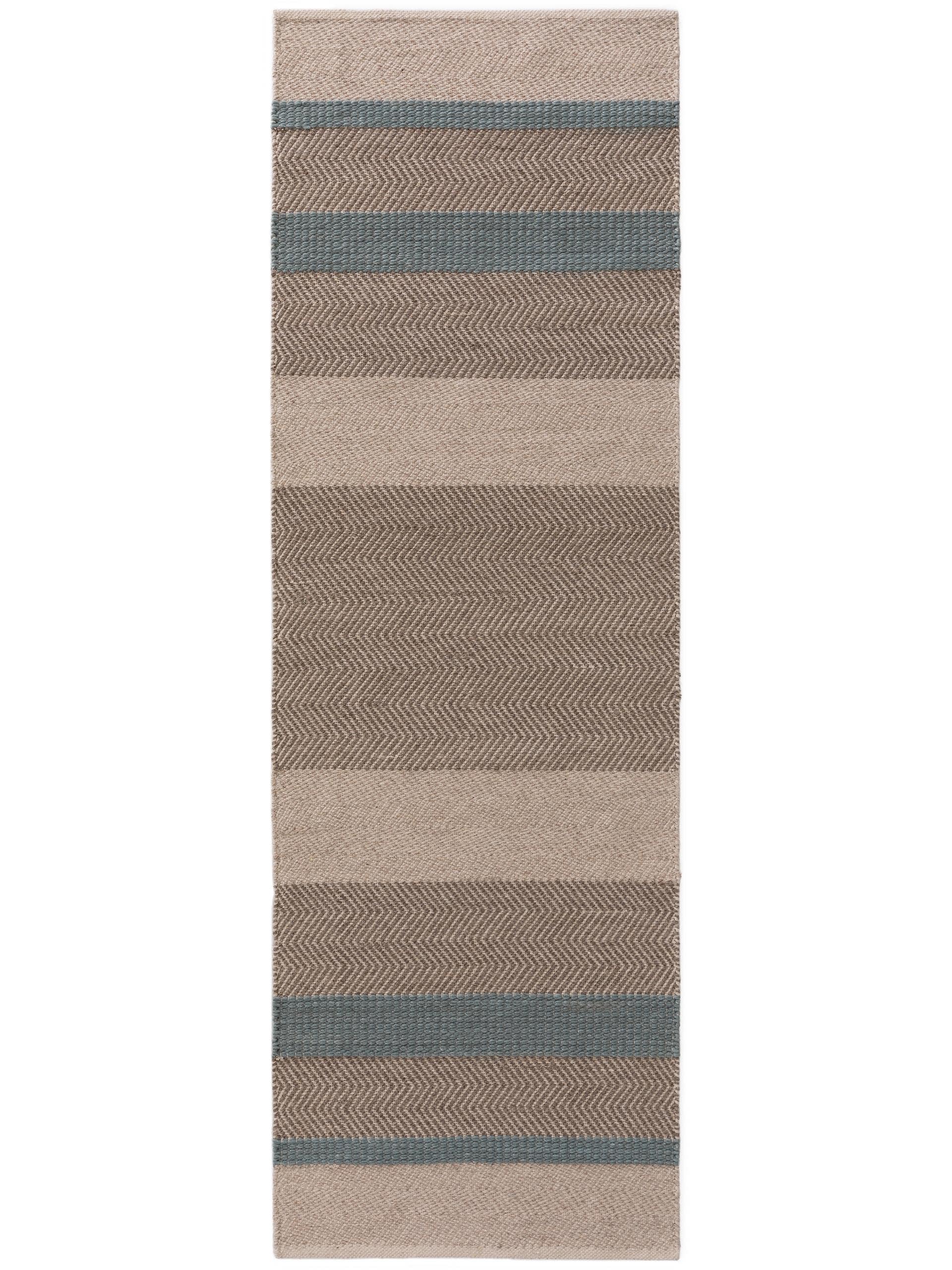 Tapis de passage en laine Phrena bleu clair