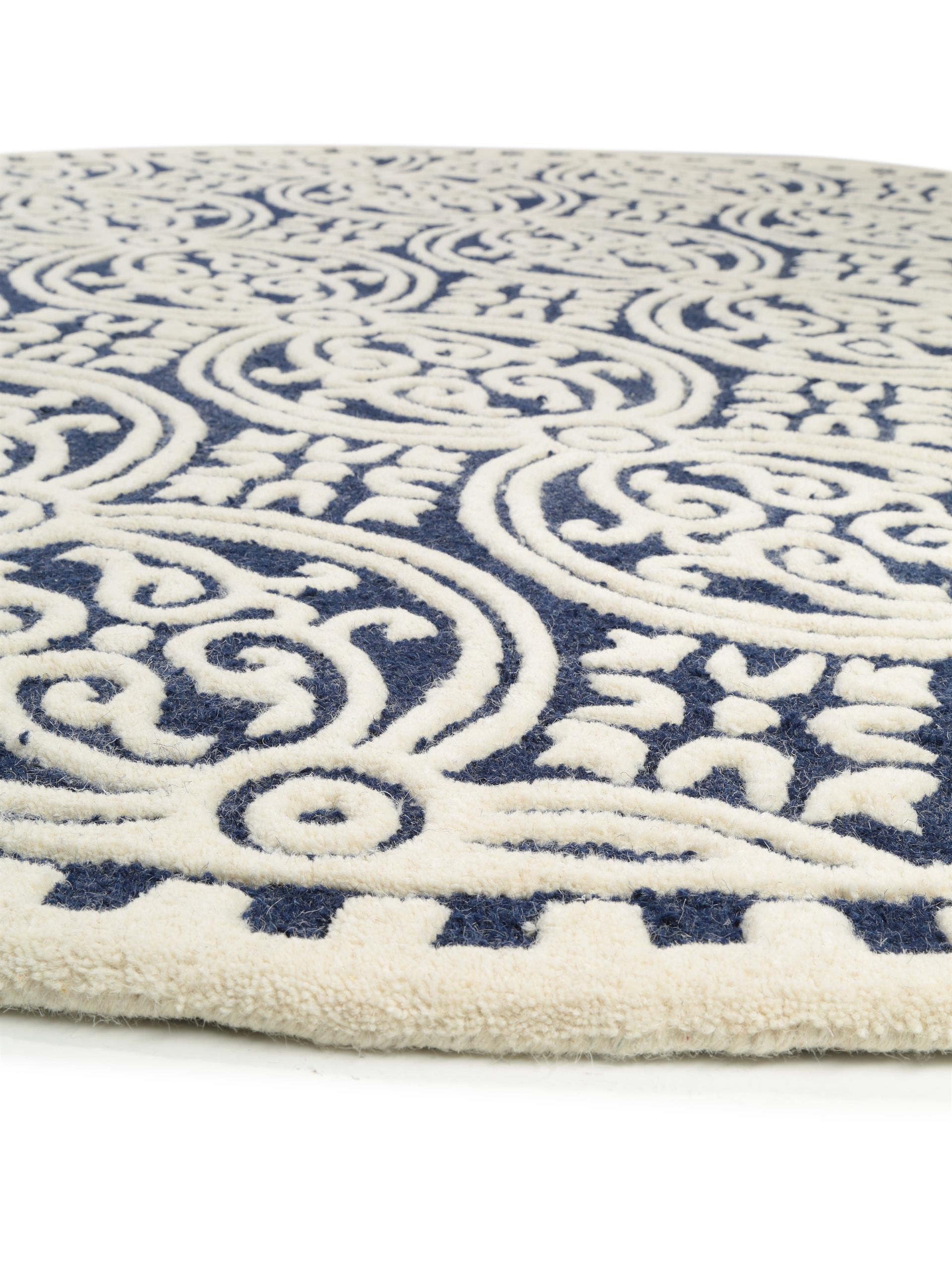 Tapis en laine Windsor bleu foncé