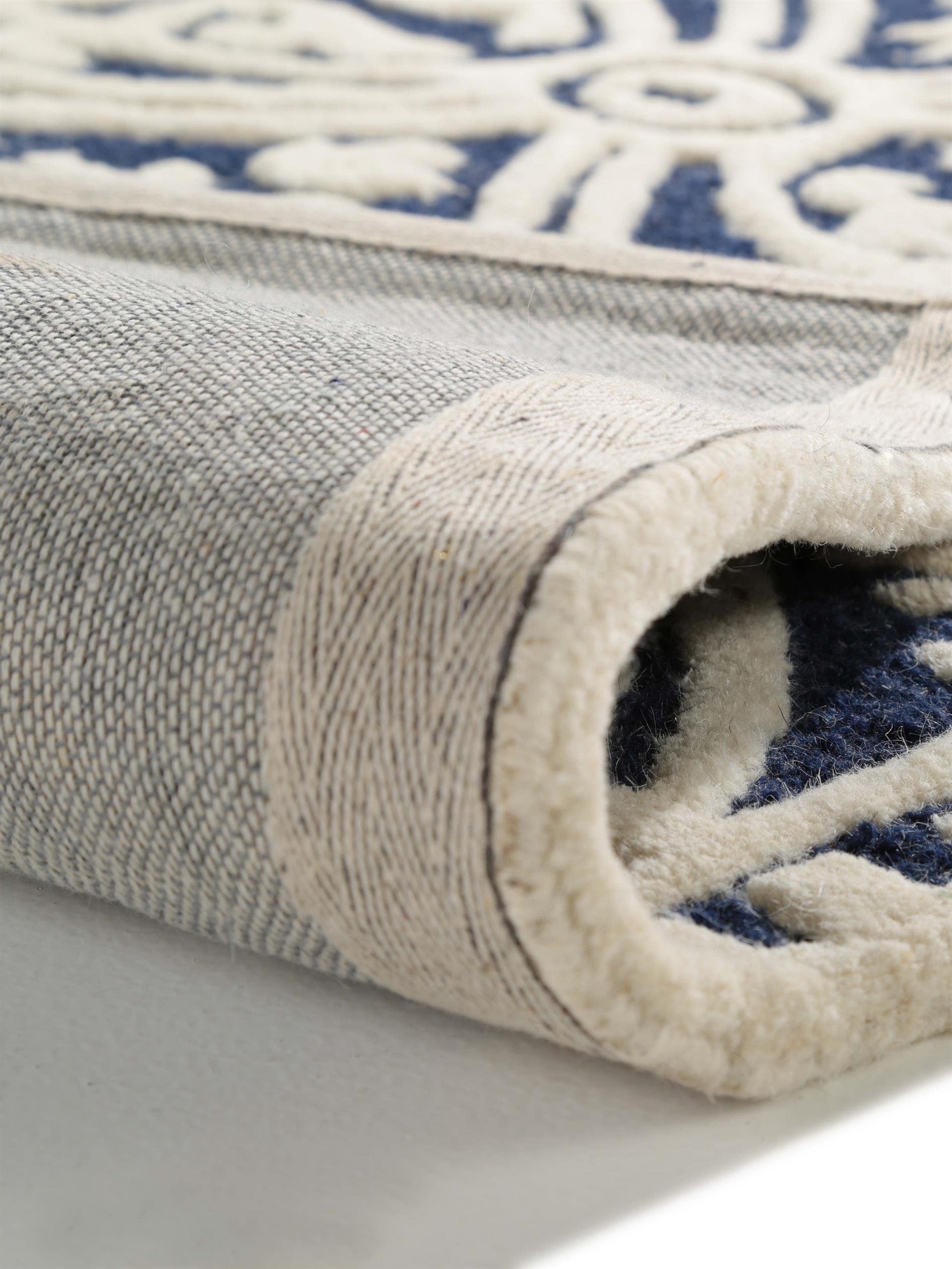 Tapis en laine Windsor bleu foncé