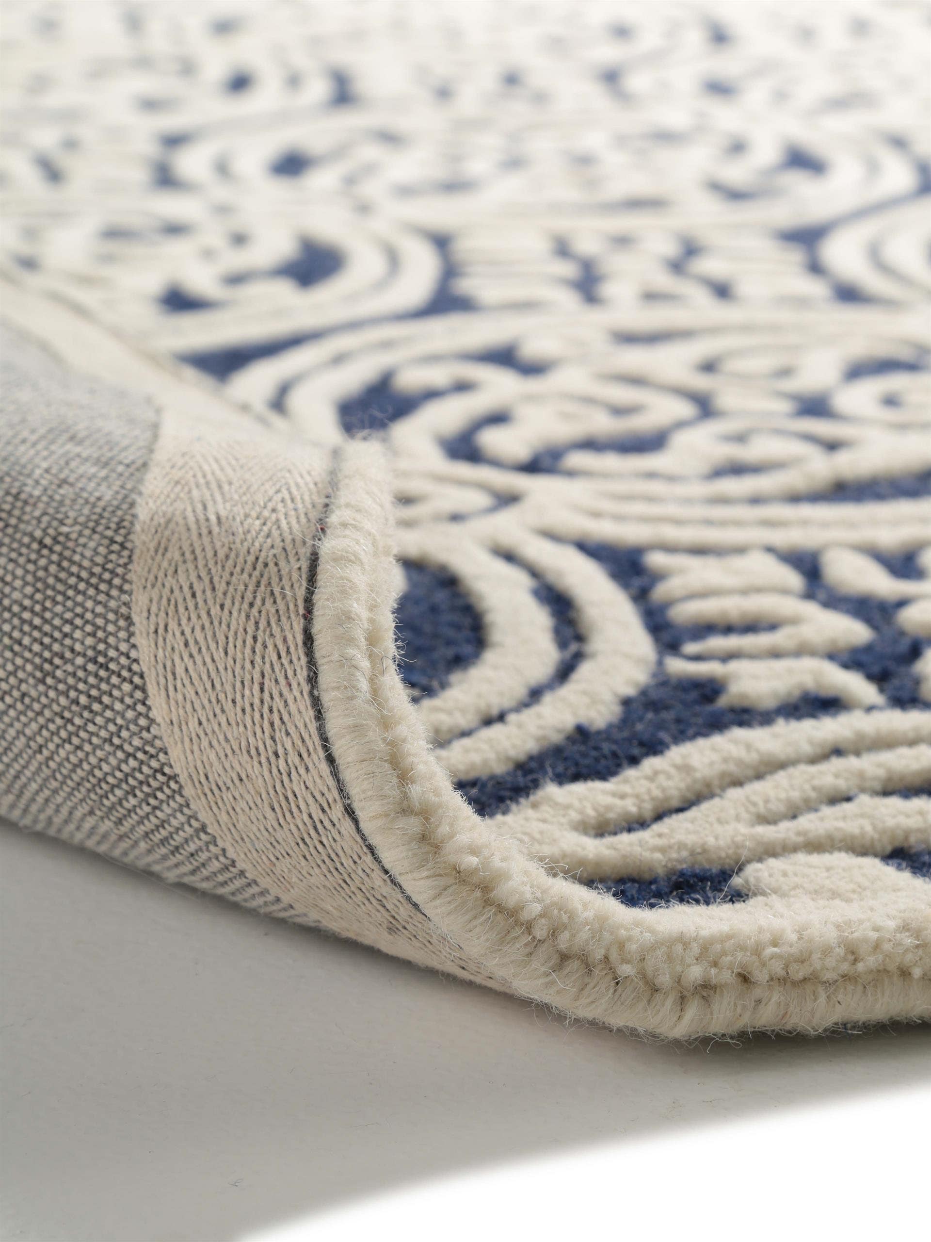 Tapis en laine Windsor bleu foncé