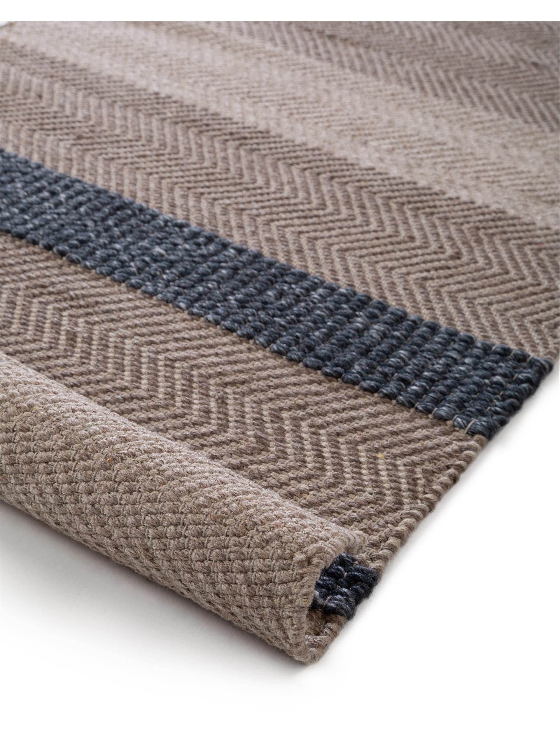 Tapis de passage en laine Phrena bleu clair