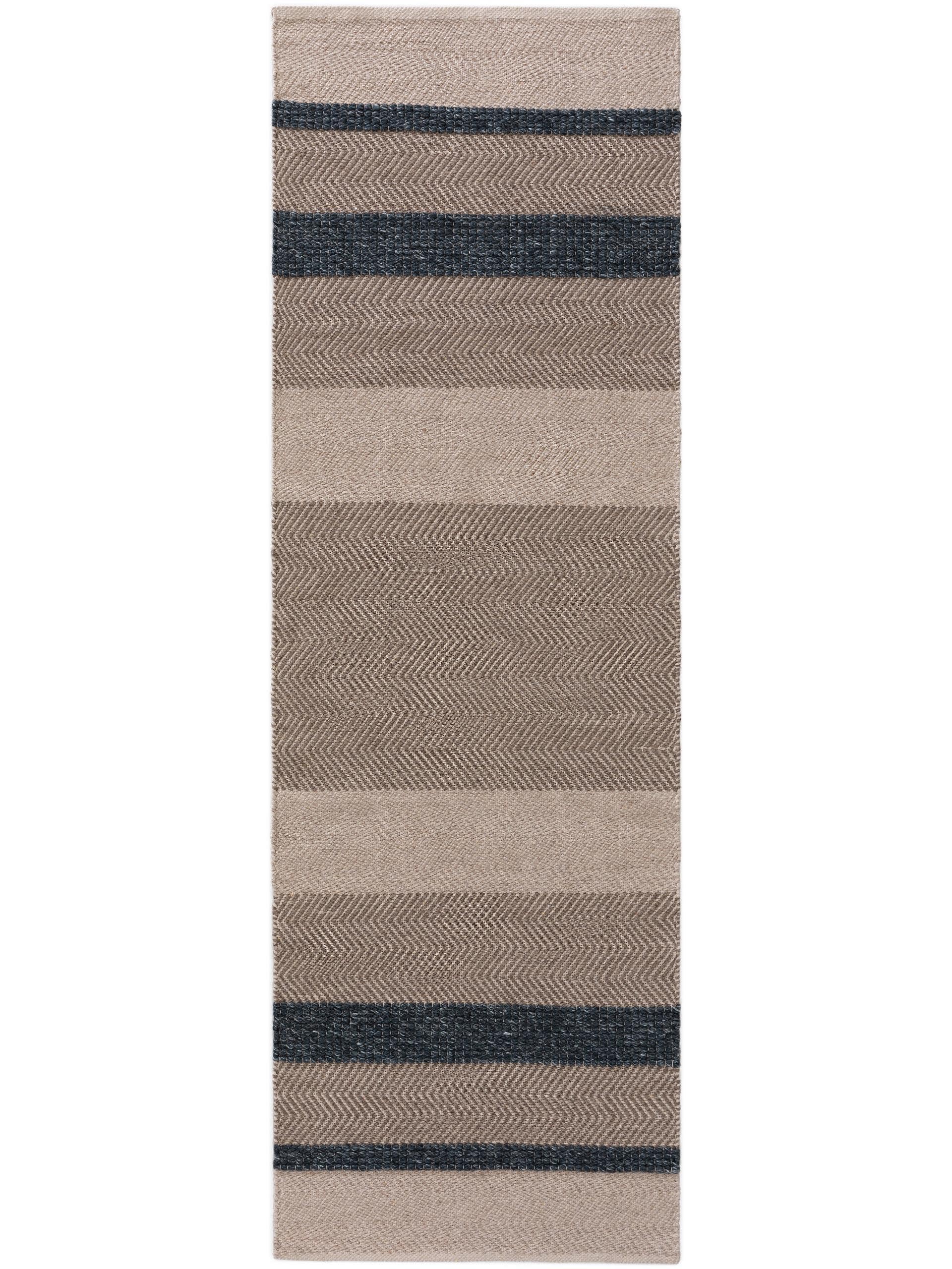 Tapis de passage en laine Phrena bleu clair