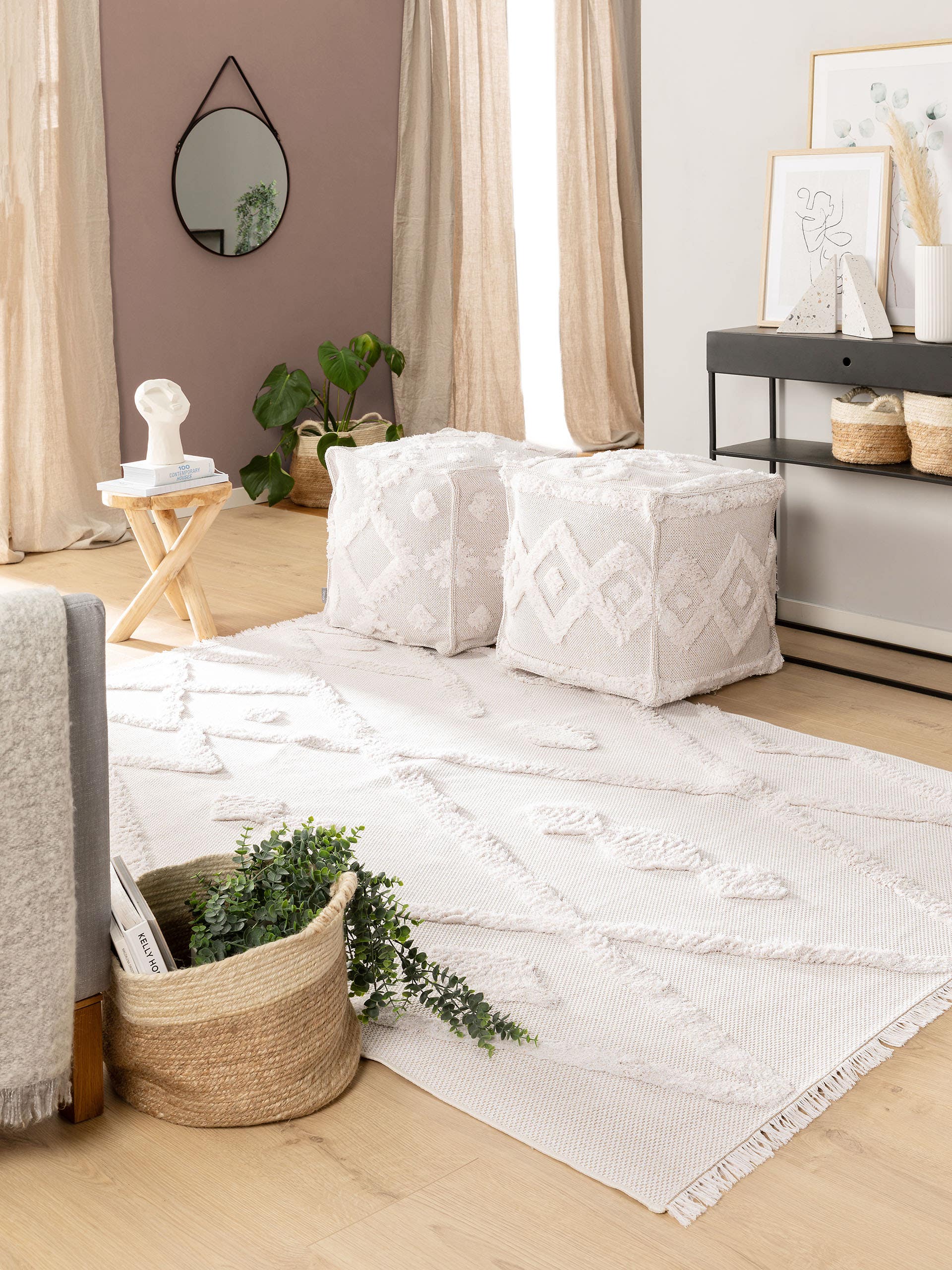Waschbarer Baumwollteppich Oslo Cream