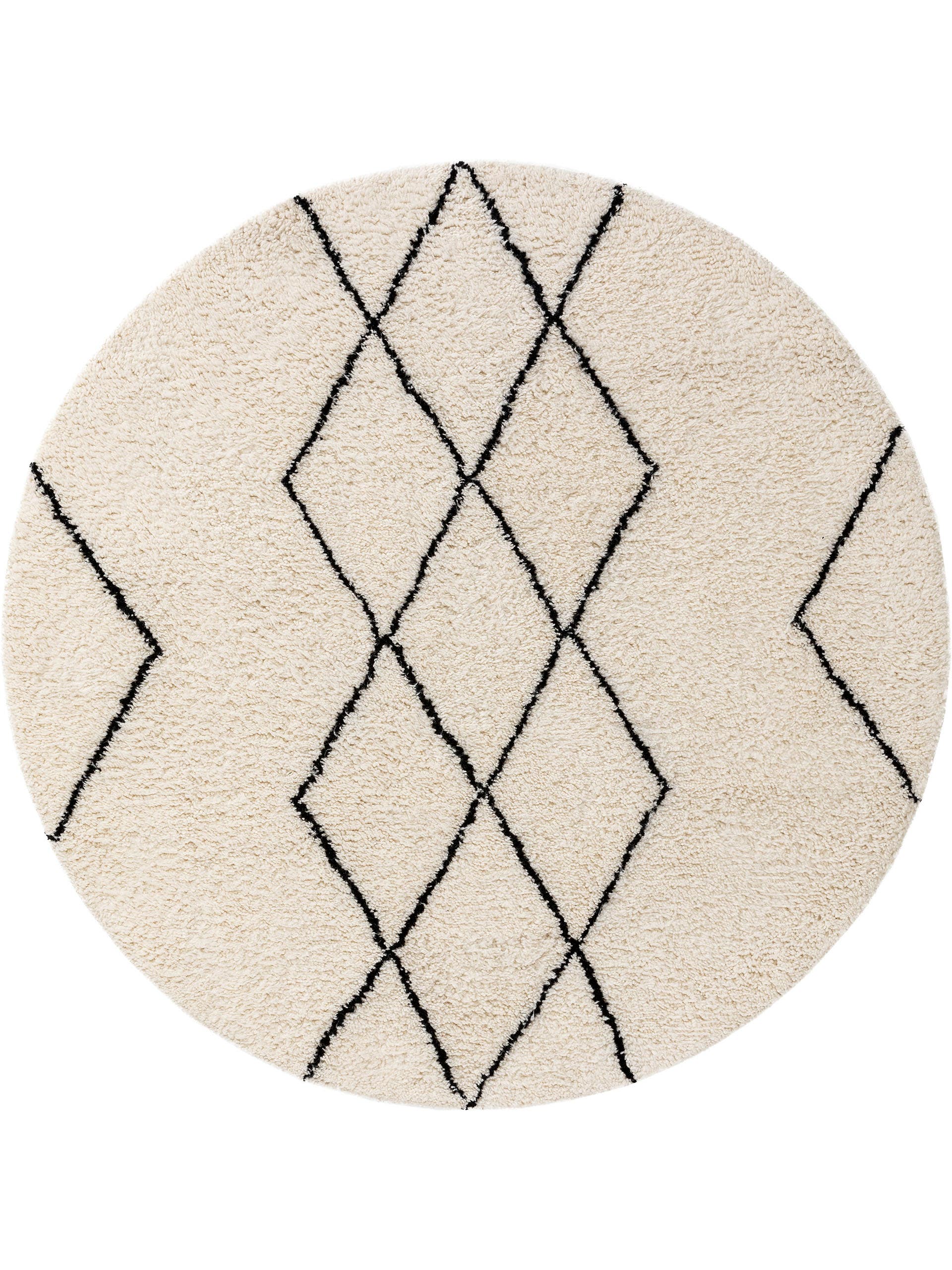 Wollteppich rund Berber Cream