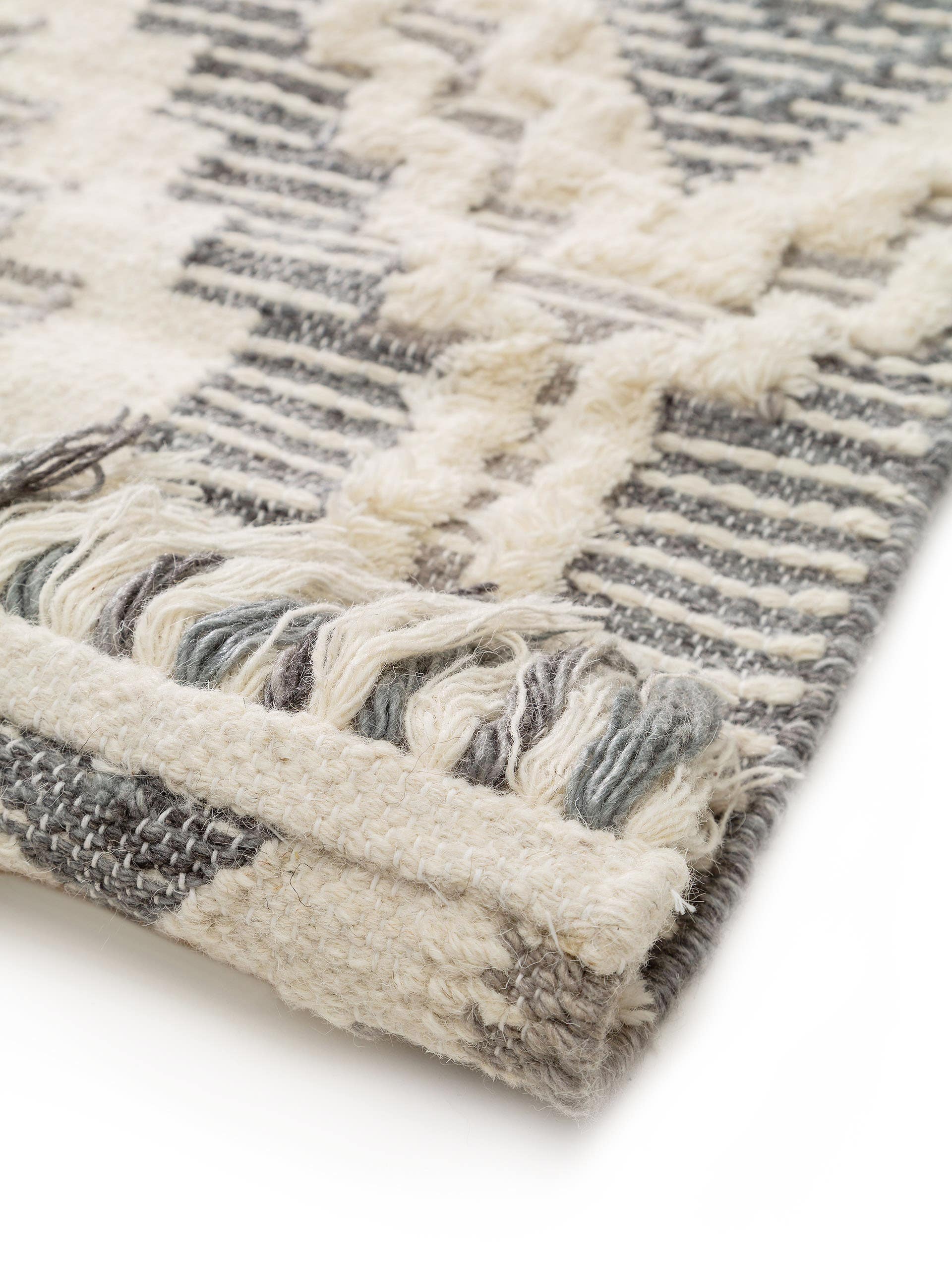 Tapis en laine Wanda gris foncé