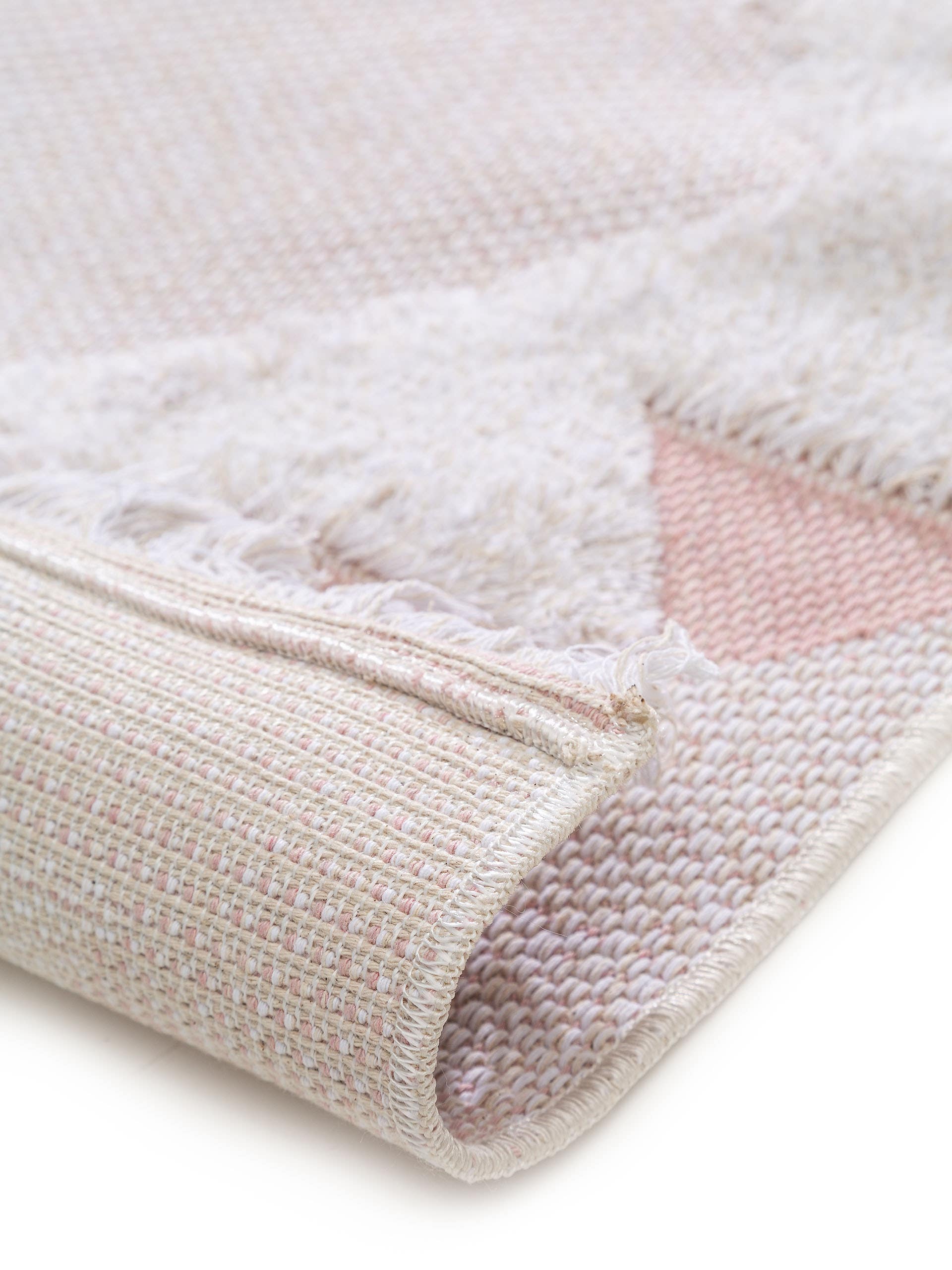 Waschbarer Baumwollteppich Oslo Cream/Rosa