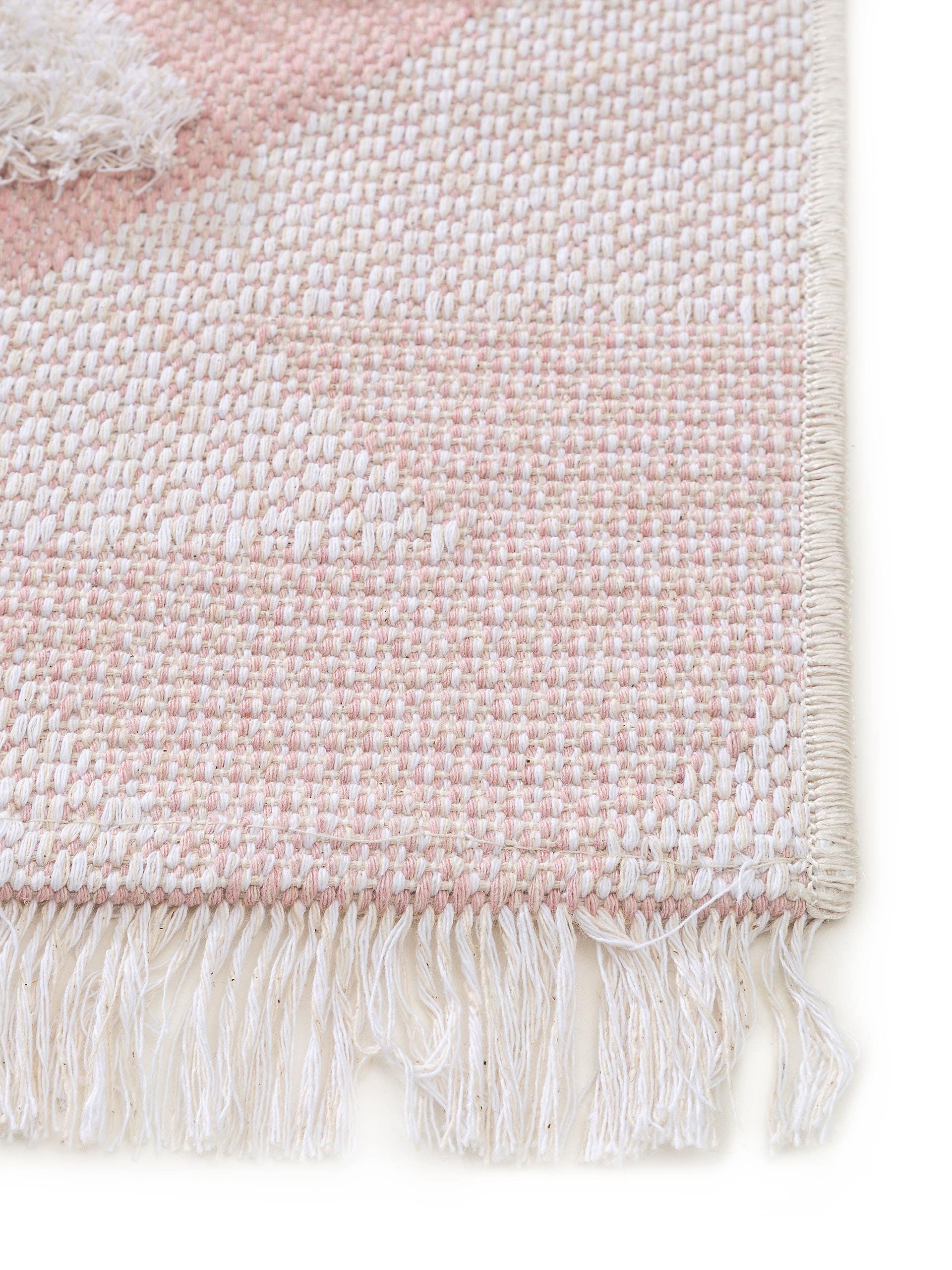 Waschbarer Baumwollteppich Oslo Cream/Rosa