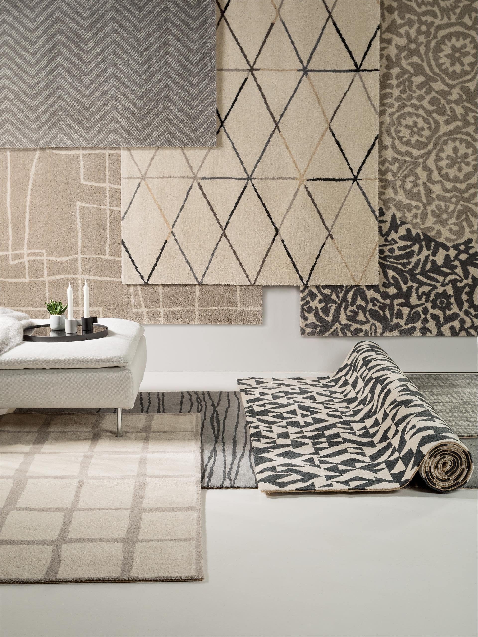 Tapis en laine crème Nesta