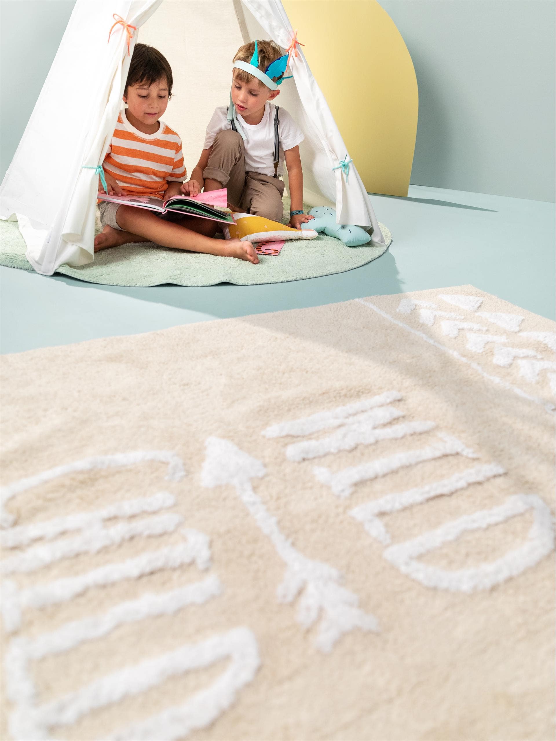 Waschbarer Kinderteppich Inka