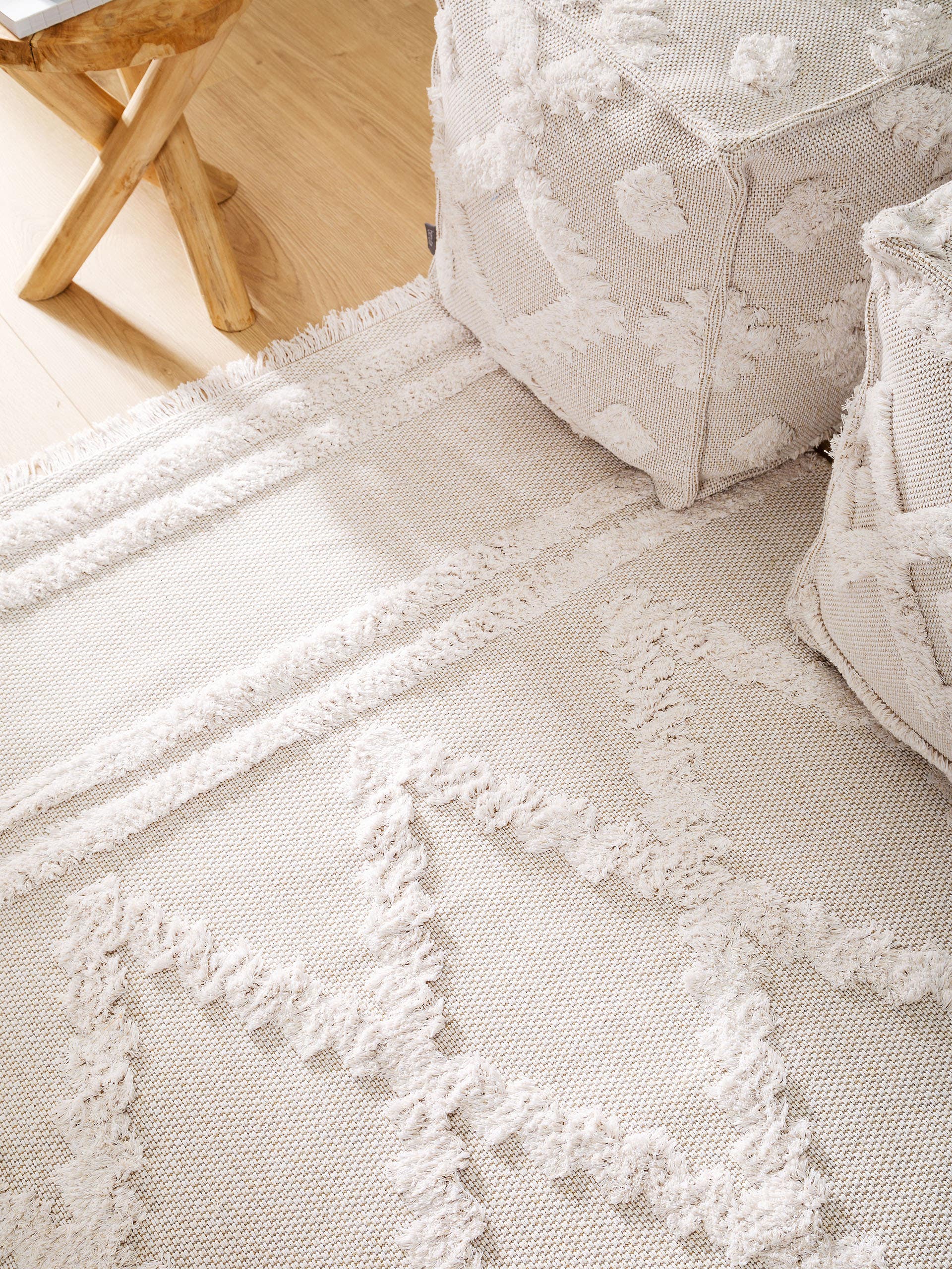 Tapis lavable en coton Oslo Crème