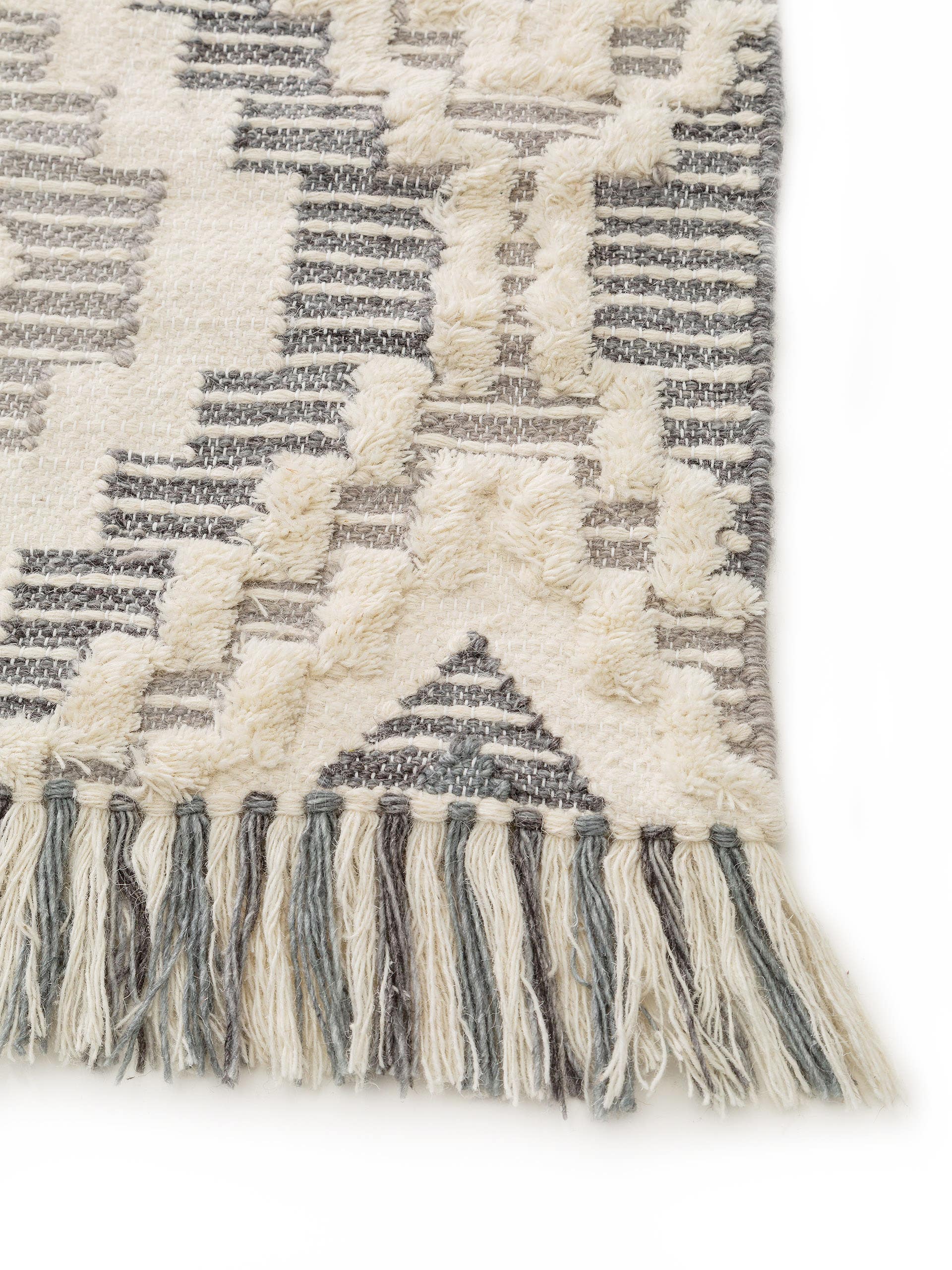 Tapis en laine Wanda gris foncé