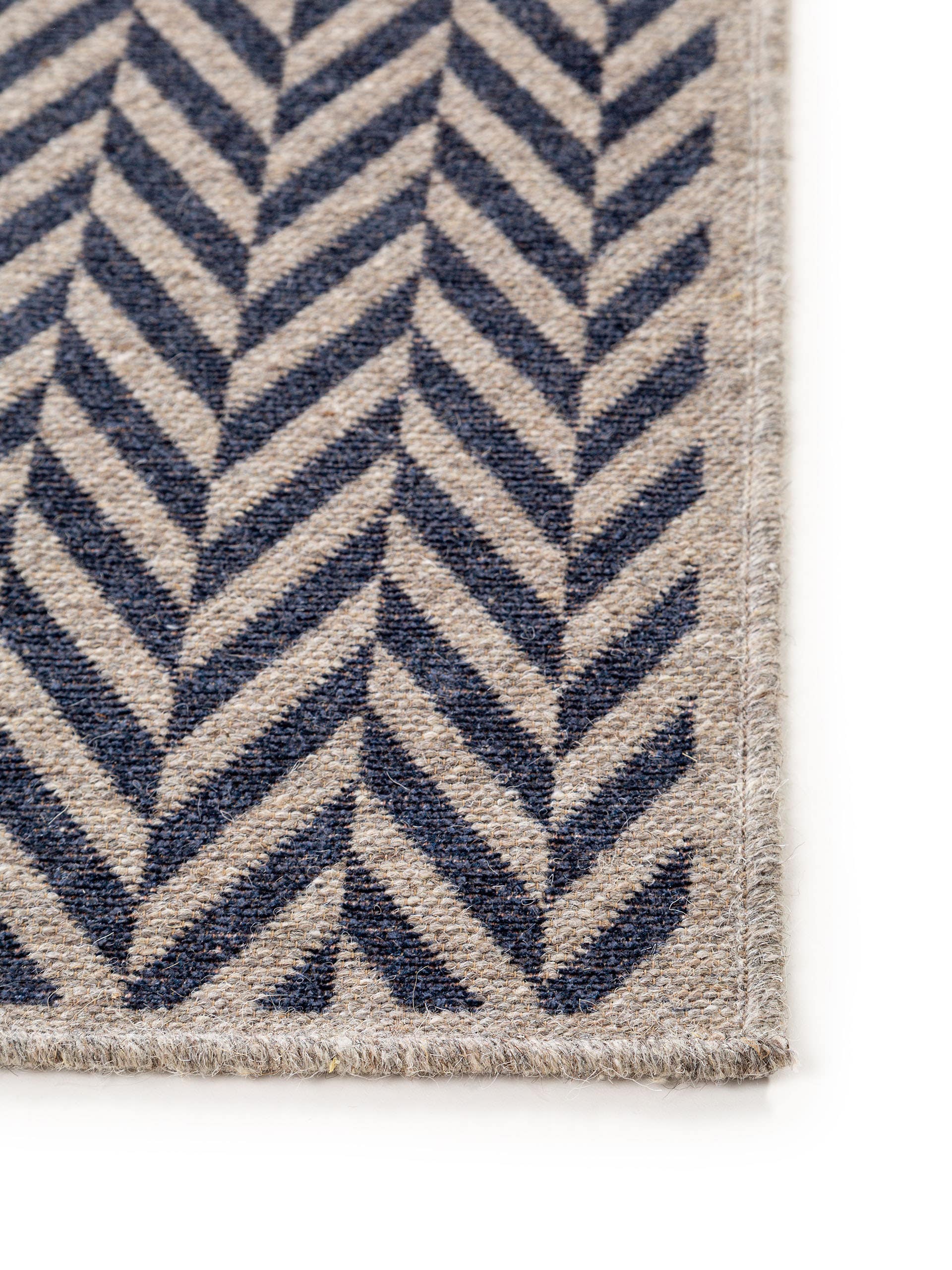 Tapis de passage en laine Jacob bleu foncé