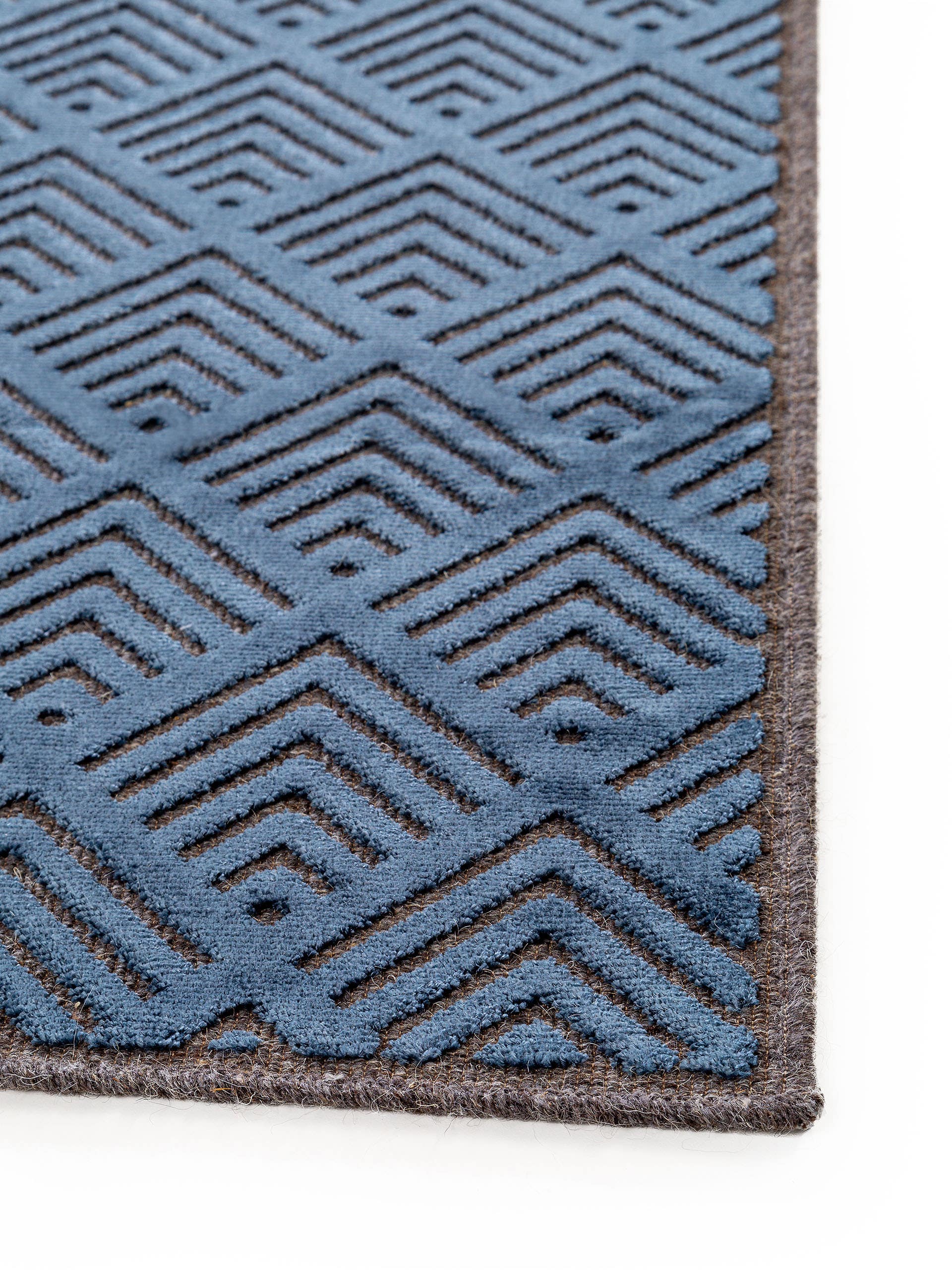 Tapis viscose North bleu foncé