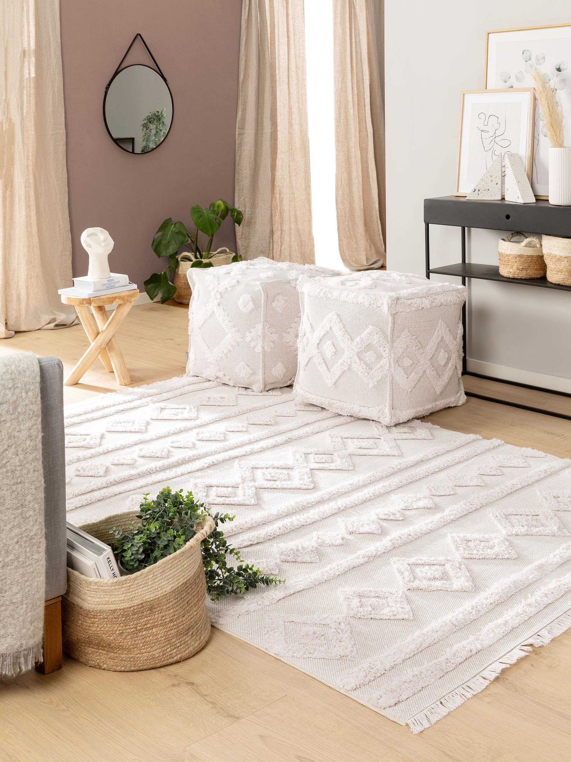 Waschbarer Baumwollteppich Oslo Cream