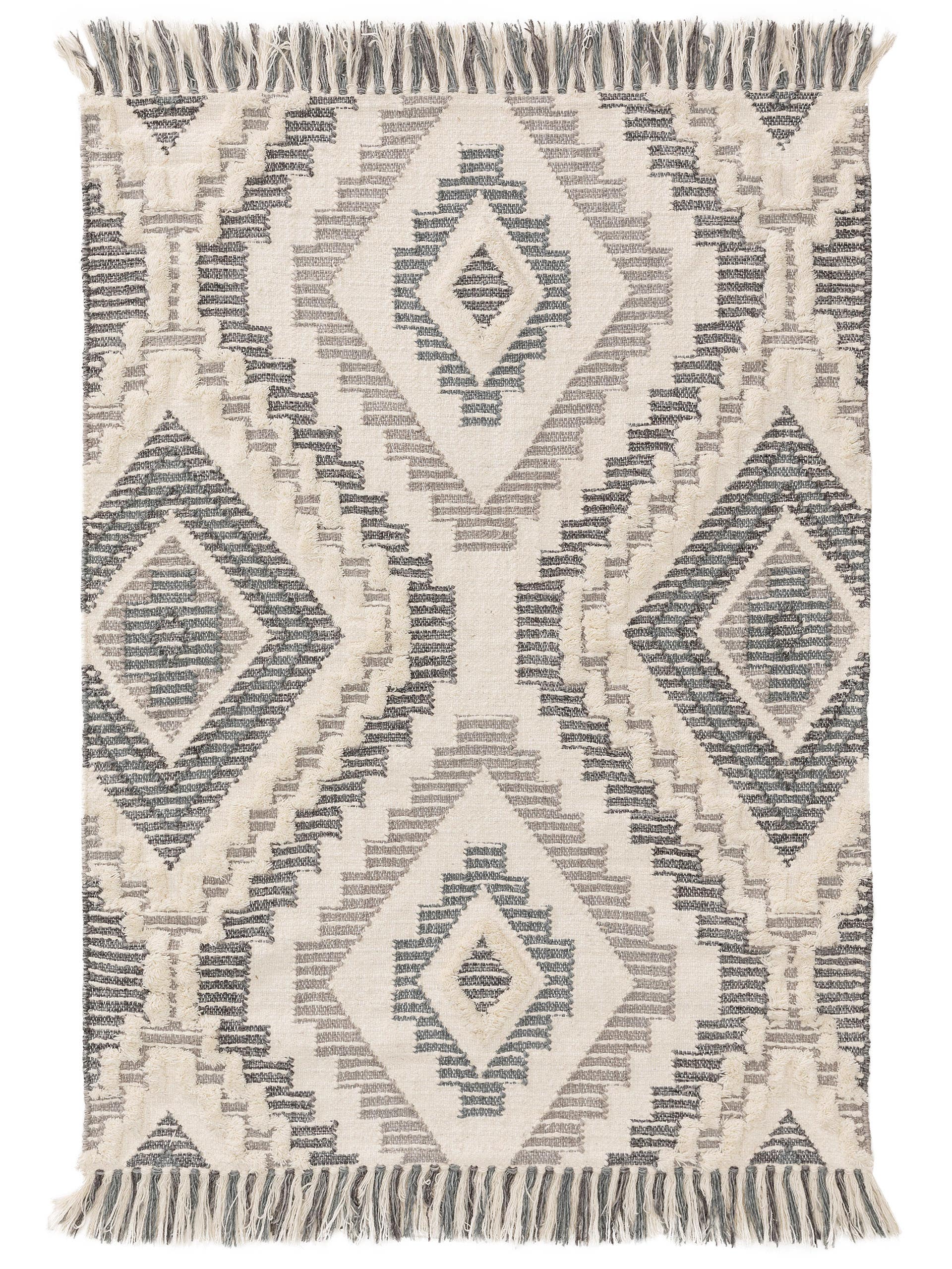 Tapis en laine Wanda gris foncé