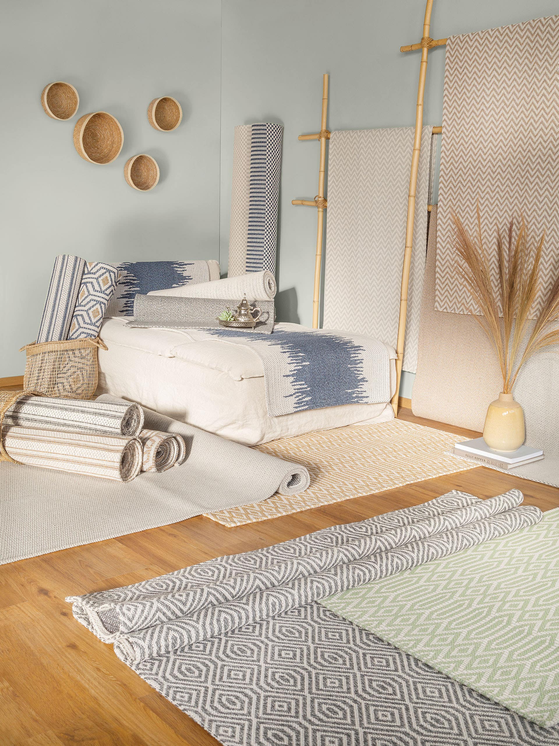 Tapis lavable en coton Cooper Crème/Anthracite