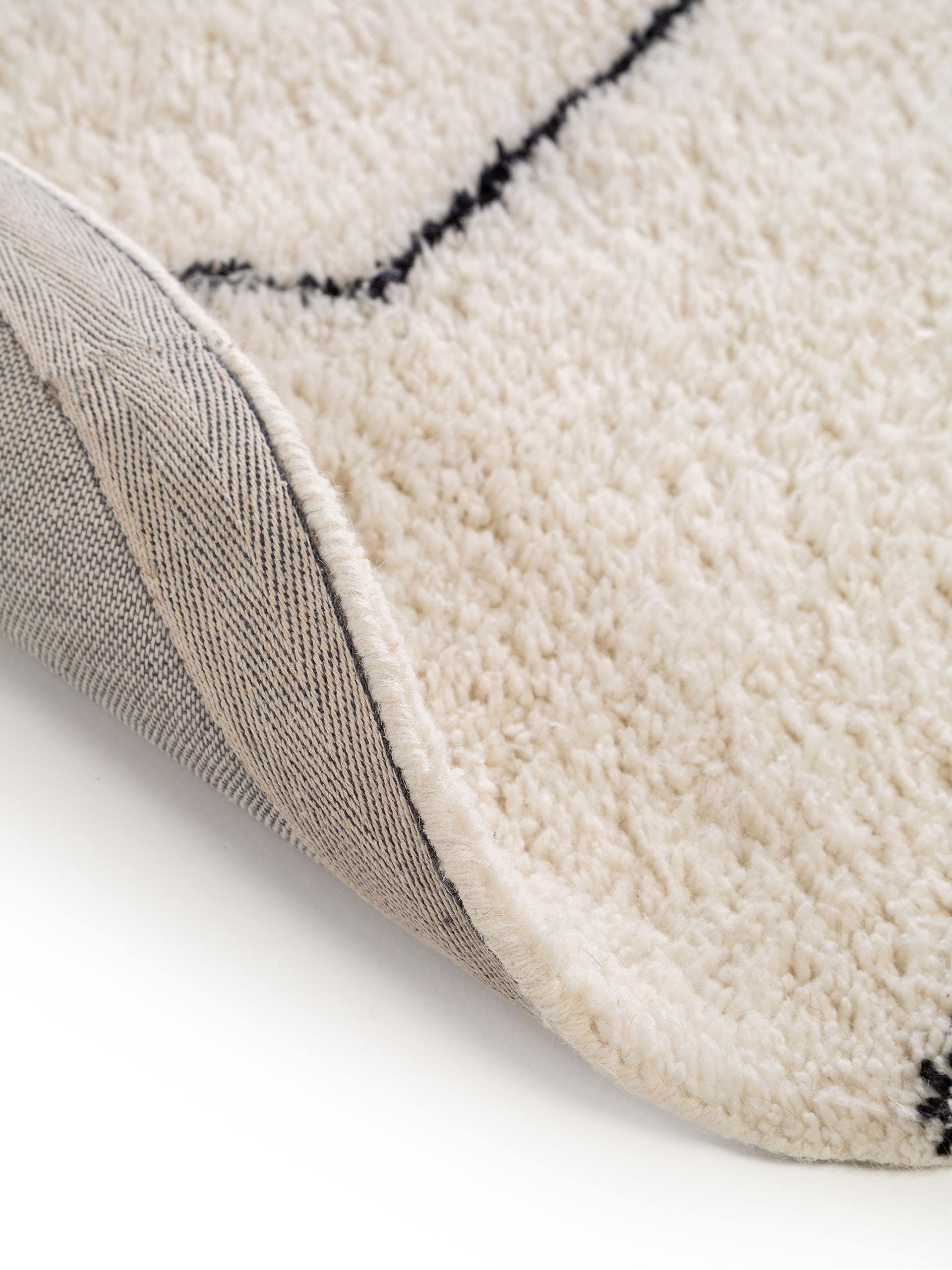 Wollteppich rund Berber Cream