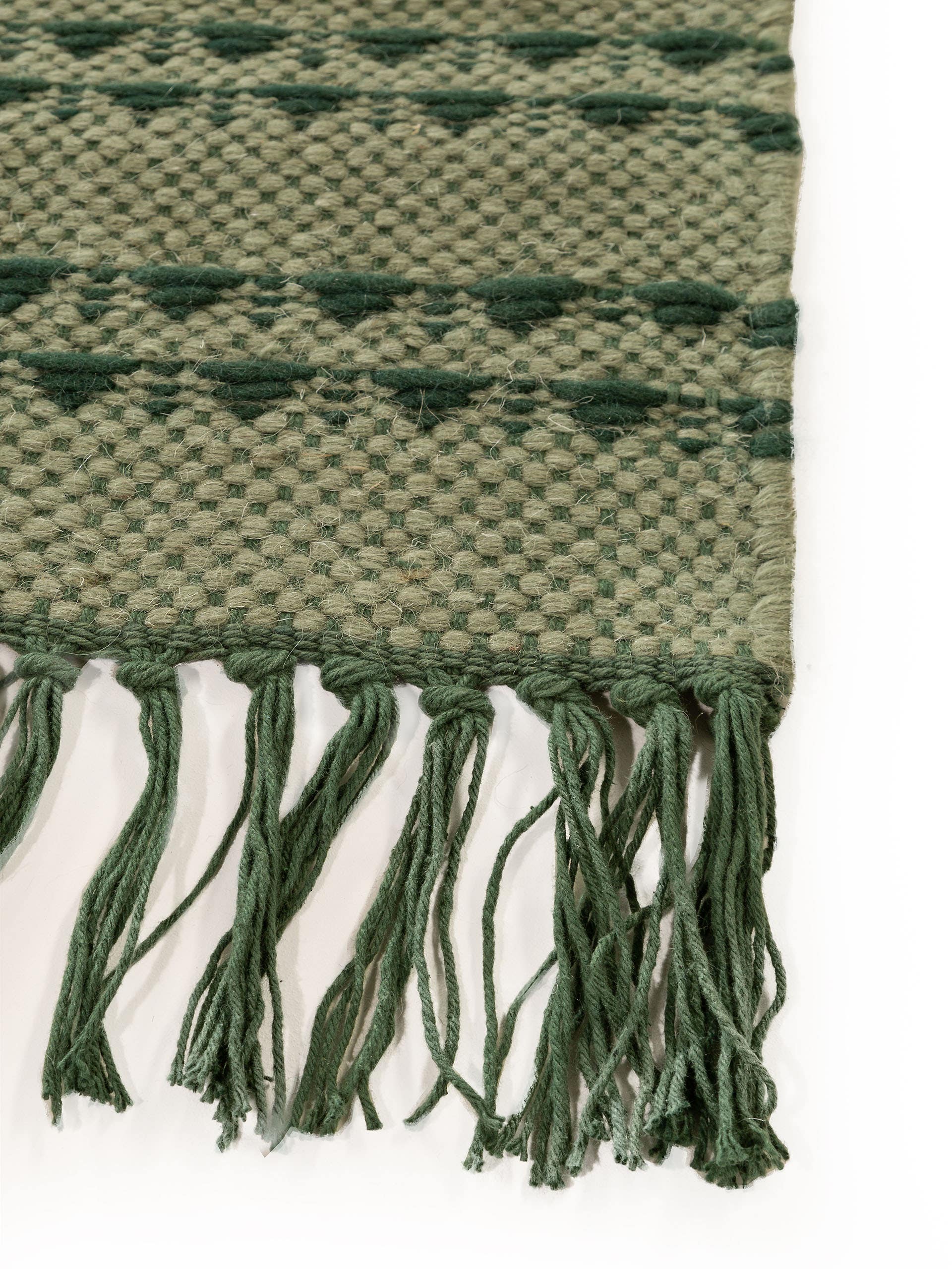 Tapis Tolga en laine crème/vert