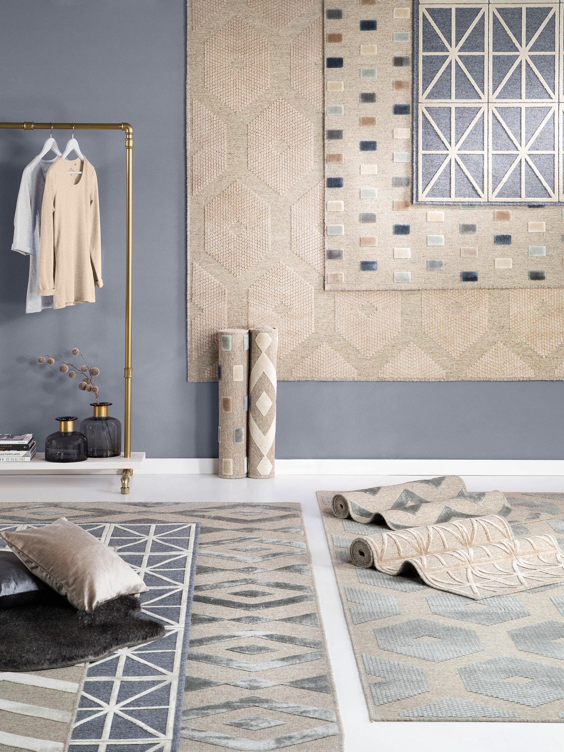 Tapis viscose Nord / marron clair