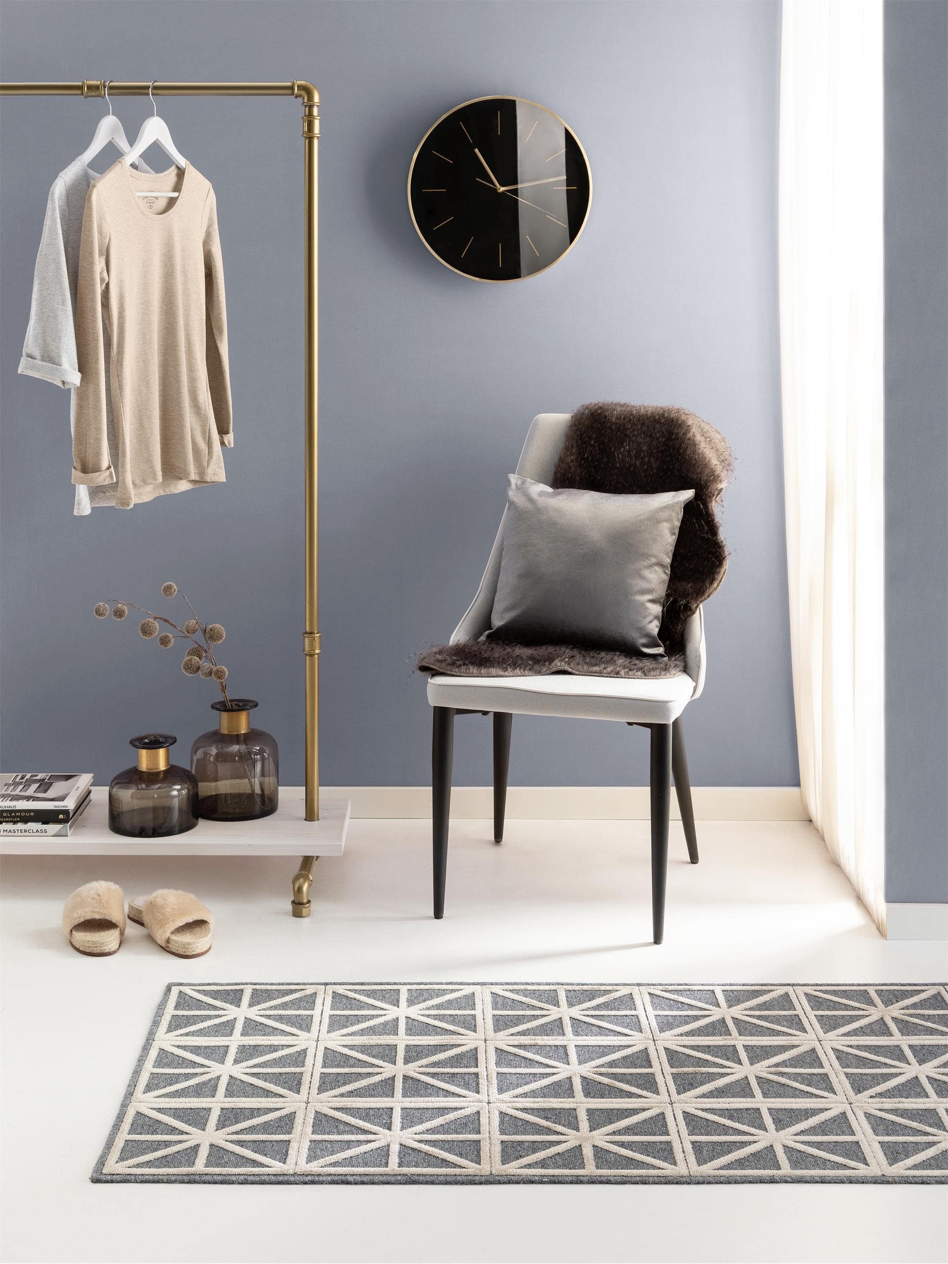 Tapis viscose Nord / marron clair