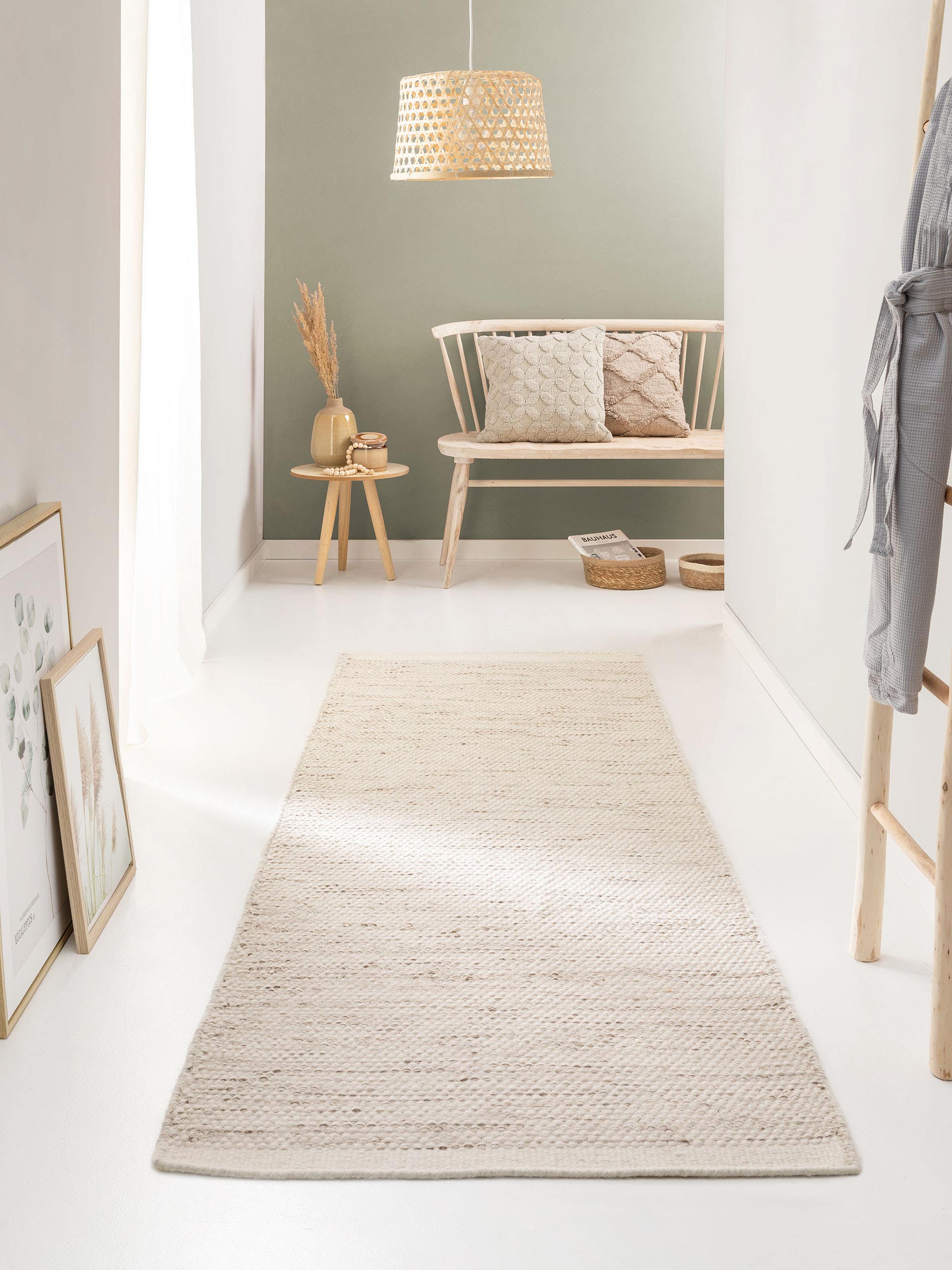 Tapis de passage en laine Rocco / Noir
