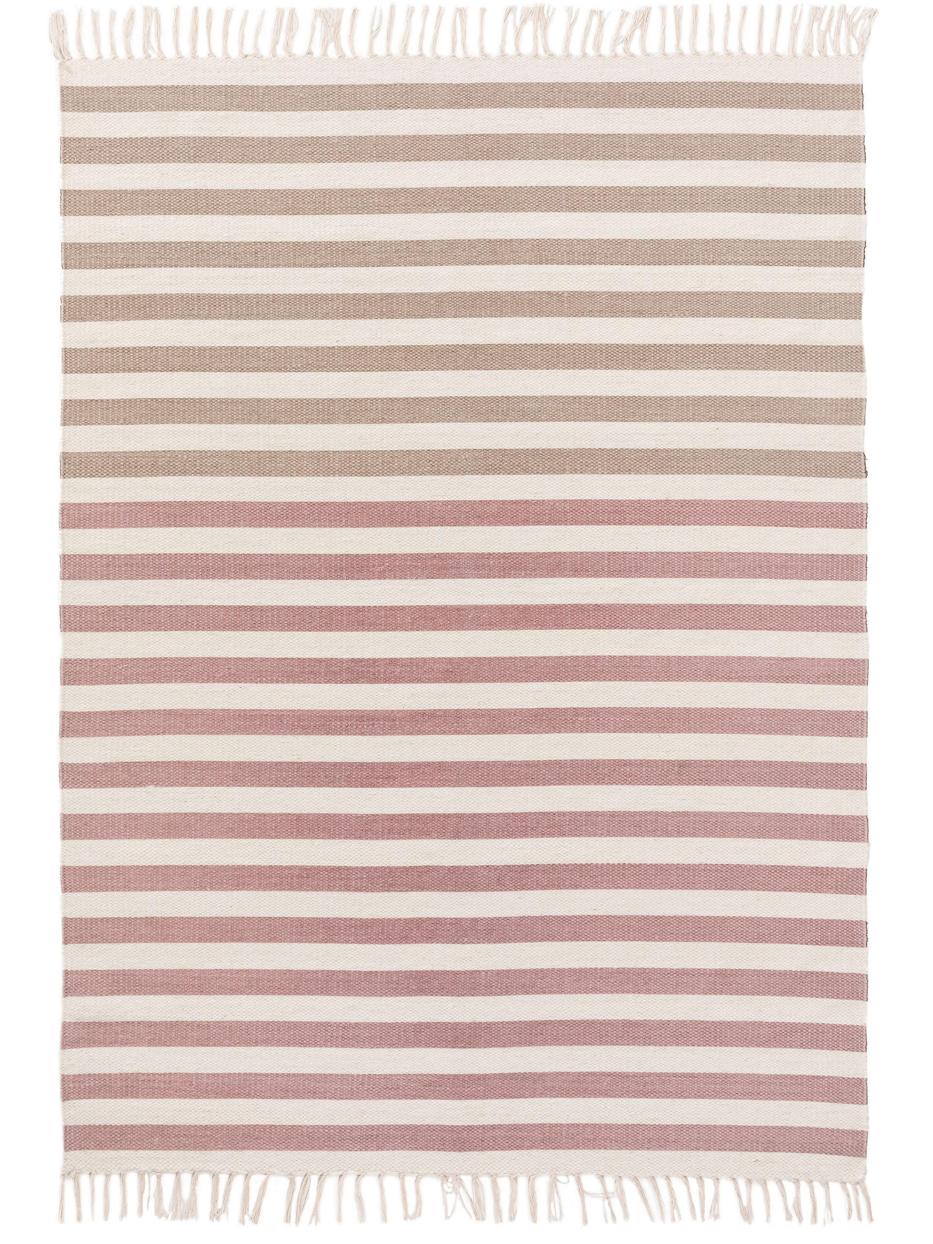 Tapis Oasis en laine crème/rose