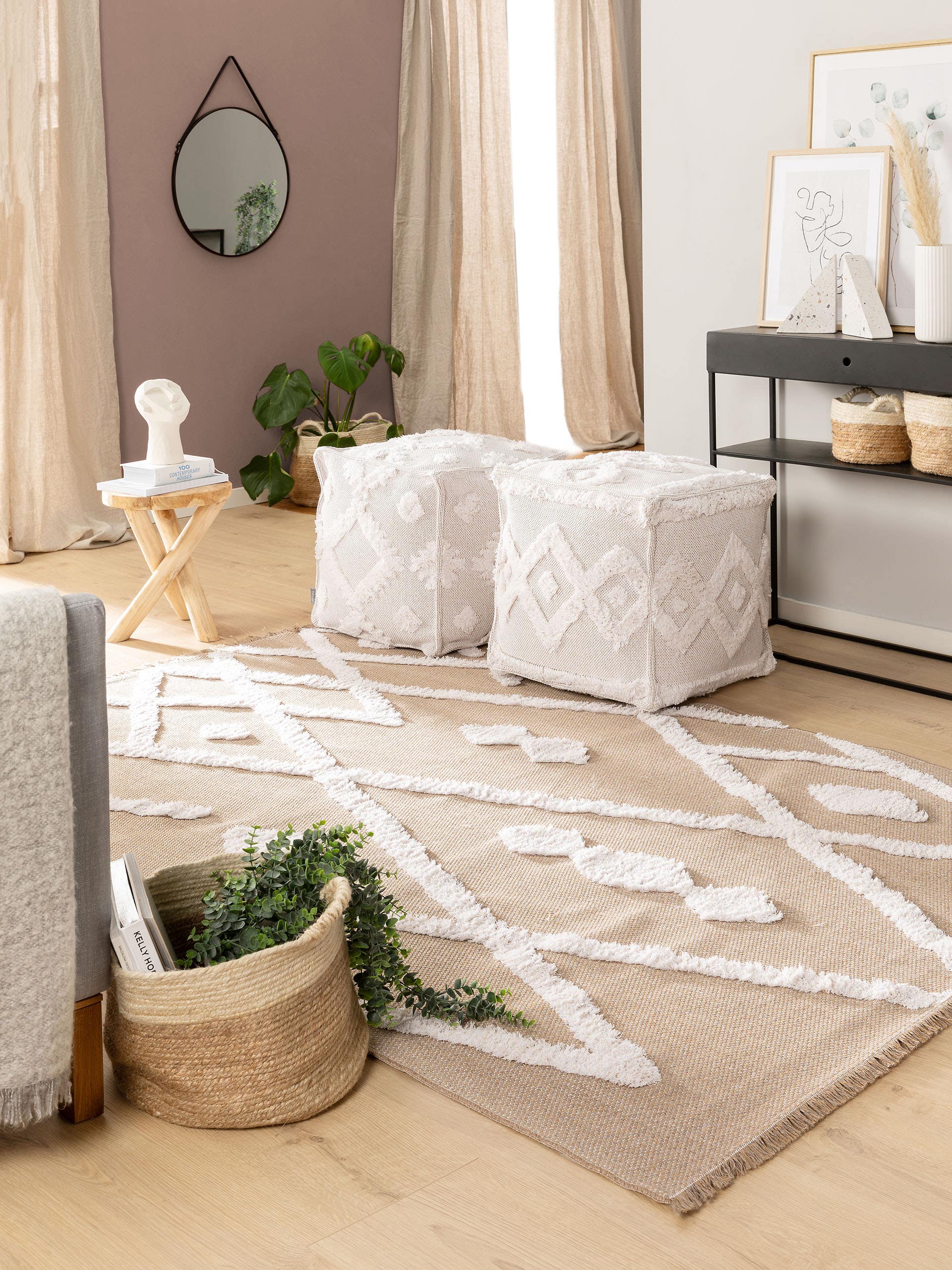 Waschbarer Baumwollteppich Oslo Cream